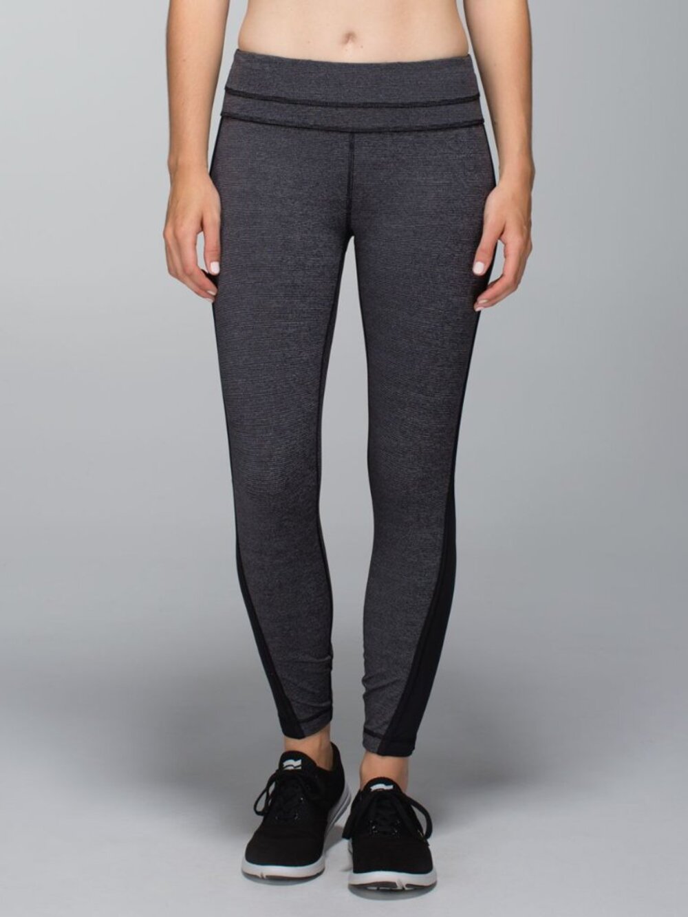Lululemon Run: Pace Tight in Wee Stripe Black Heathered Black / Black